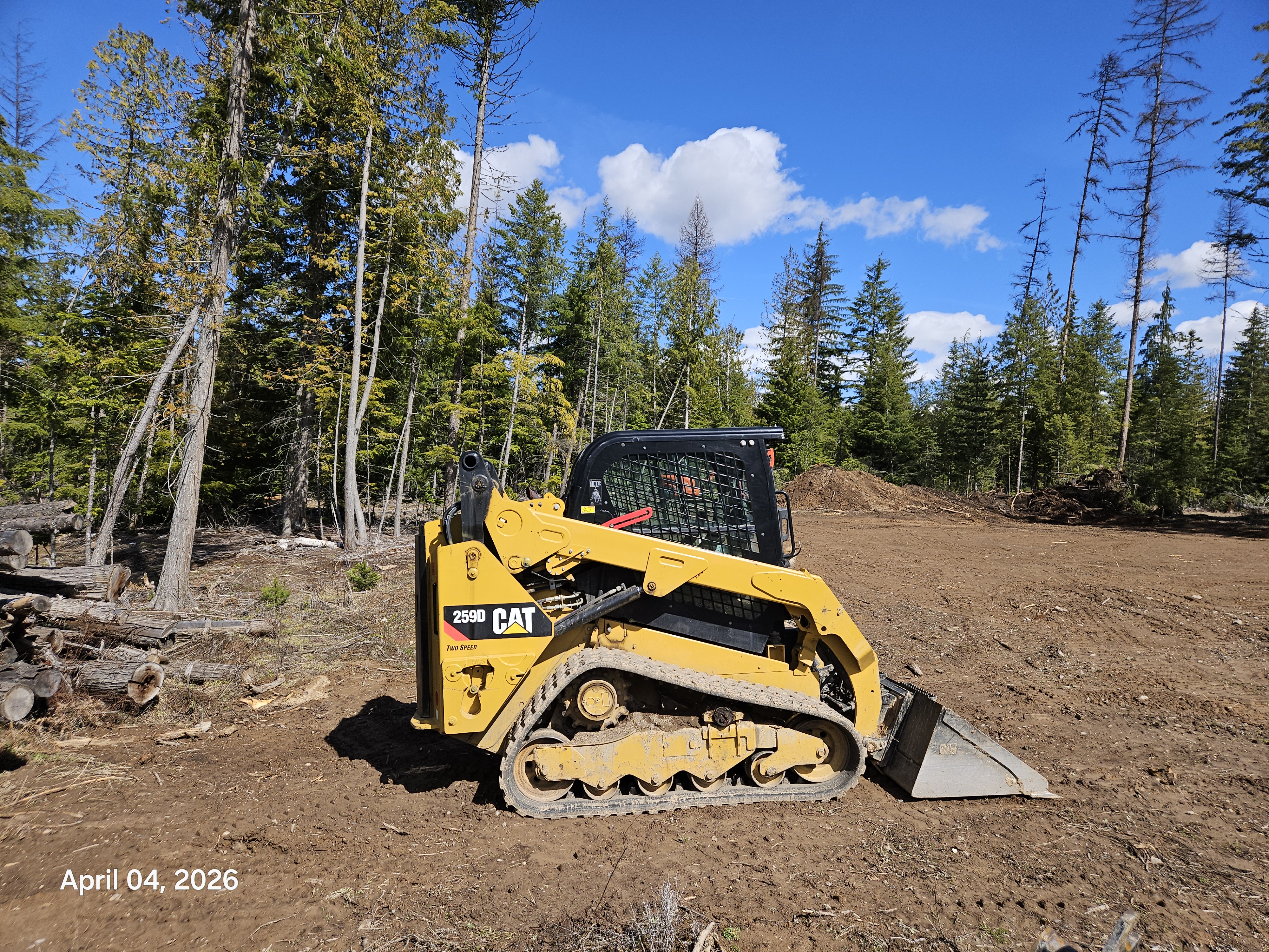 CAT tracked skid steer loader on Idaho job site